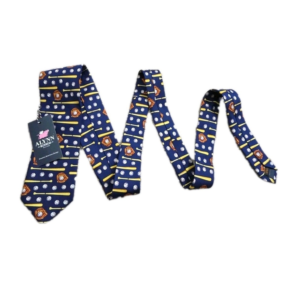 Alynn‎ Neckwear Tie, "PLAY BALL"  BASEBALL THEMED TIE NWT